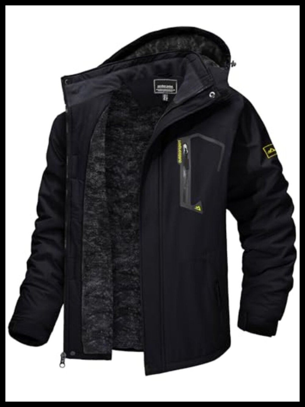 Men's Waterproof Ski Jacket Hooded Fleece Lined Winter Coat